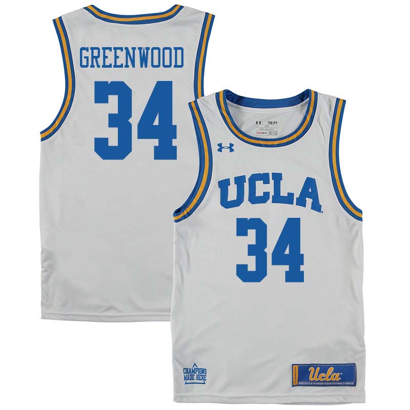 Men #34 David Greenwood UCLA Bruins College Basketball Jerseys Sale-White